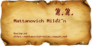 Mattanovich Milán névjegykártya