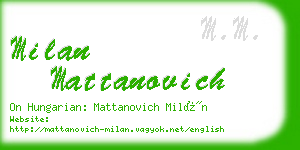 milan mattanovich business card